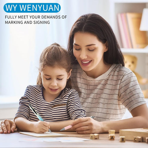 WY WENYUAN Gel Pens, 12 pcs Black Ink Fine Point Smooth Writing Pens for Journaling and Note Taking, Cute Office