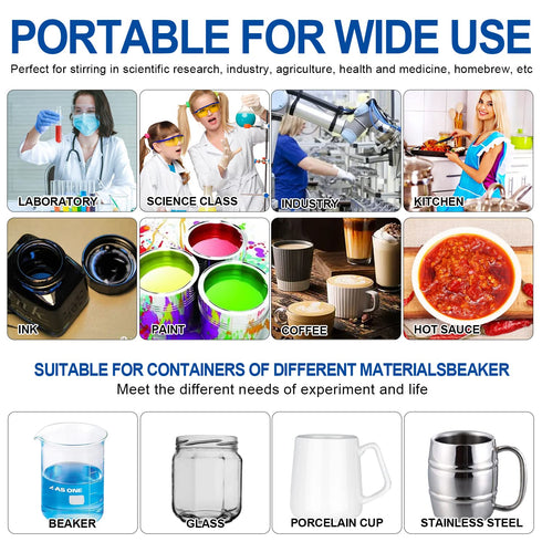 5000ml LED Digital Magnetic Stirrer, Stainless Steel Mixer with Stir Bar for Sauces, Yeast Starters, Lab (No Heating)