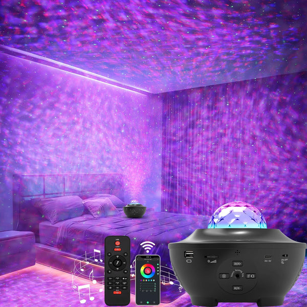 Elec3 Galaxy Projector for Bedroom, Ocean Light Projector with Bluetooth Speaker and RC