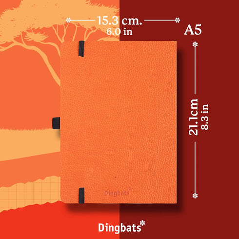 Dingbats A5 Wildlife Ruled Notebook Journal - Premium Vegan Leather Softcover for Writing, Note Taking & Travel