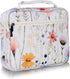 Waterproof Thick Bible Cover Case for Women, Large 11x9x3 inch White Floral Bible Cover with Strap and Zipper Pockets
