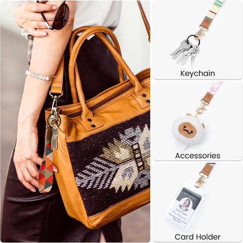MNGARISTA Keychain Wristlet Key Chains for Women, Cute Keychain Wallet, Phone Wrist Strap for Car Keys