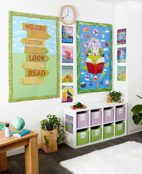 Eureka Once Upon A Dream Imagine Your Own Story Classroom Bulletin Board Set for Teachers, 22 Pieces