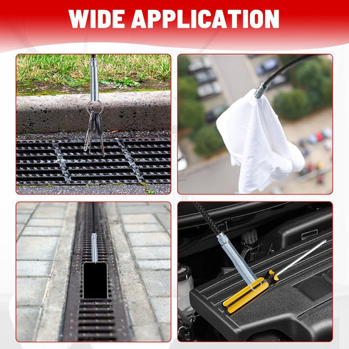 Flexible Grabber Claw Pick Up Reacher Tool, 63 Inch Bendable Hose Pickup Tool for Drain Snake Hair Clog Remover
