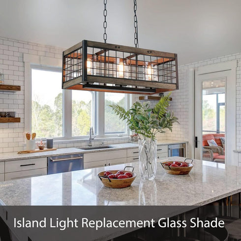 Aspen Creative 23615-01, 3-1/2" 5-1/2" 42mm. Clear Seeded Cylinder Glass Shade, Diameter x Height, Center Hole: