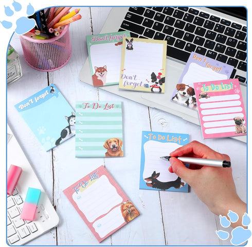 PerKoop Dog Notepad, 16 Pieces, Small Sticky To Do Notes, Funny Cute PET Note Pads for Dog Lovers, 3 x 4 Inch