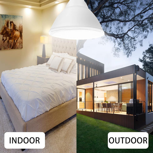 PAR38 LED Outdoor Flood Light Bulbs, 2 Pack, Dimmable 20W (200W Equivalent), E26 Base, 5000K Daylight, 1800 Lumens