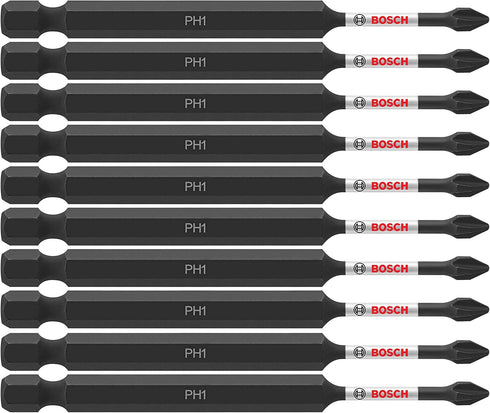 BOSCH ITPH135B 10-Pack 3-1/2 In. Phillips #1 Impact Tough Screwdriving Bits