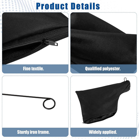 Black Dust Collection Bag for Miter Saw 255 Model, Zipper and Wired Adjustable Stand