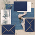 Teling 100 Pack 5 x 7 Envelope Invitations A7 V Flap Envelopes with Gold Border Fancy Envelopes for Bridal Shower Wedding Business Birthday Invitations(Dark Blue) by Teling