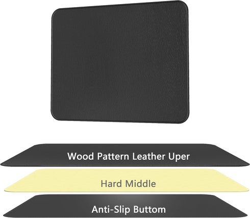 Hard Mouse Pad, Ultra Thin Wood-Textured PU Leather Mouse Mat, Waterproof Non-Slip Rubber Base for Office/Home/Gaming