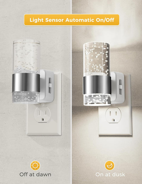 5000K, L LOHAS LED Night Light, Plug in Night Light with Auto Light Sensor, Brightness Adjustable with Daylight White