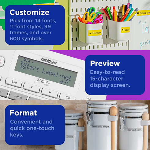Brother P-Touch Label Maker, PTD220, Portable Thermal Inkless Printer for Home & Office Organization