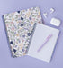 Steel Mill & Co Cute Floral Mini Spiral Notebook, 8.25" x 6.25" Journal with Durable Hardcover, 160 Lined Pages, Purple