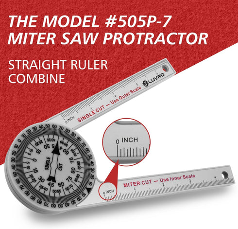 Miter Saw Protractor, Professional Angle Finder for Woodworking, Replaces Model #505P-7, Measuring Rulers for Carpentry