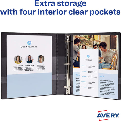 Avery Heavy-Duty 3 Ring Binder, 1 Inch Slant Rings, Orchid View Binder (79272)