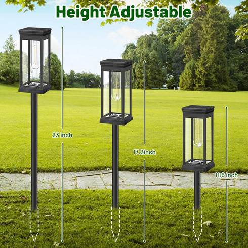 2-Pack BesLowe Solar Pathway Lights Outdoor, Large LED Solar Light Outdoor Waterproof, Super Bright Outside Lights
