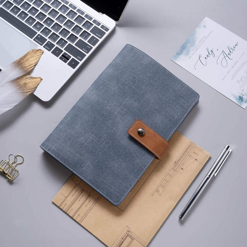 CAGIE A5 Refillable Faux Leather Traveler Notebook, 6 Ring Binder, Personal Organizer for Women, Men, Lined Paper