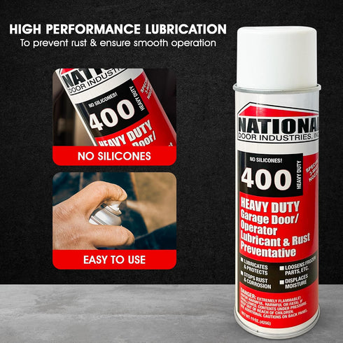National Door Industries 400-HD Heavy-Duty Garage Door Lubricant Spray Rust Preventative with Long-Lasting Hinge