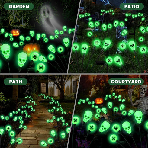 FENSAN Lights,2PACKS 16LED,IP65 Solar Halloween Lights Outdoor,Halloween Decorations Outdoor, Scary Eyeball Waterproof
