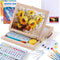 Wooden Tabletop Art Easel Set for Painting, 54 Pieces Starter Acrylic Paint