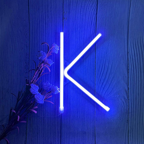 ENUOLI LED Blue Neon Letter Signs Night Light Battery or USB Operated