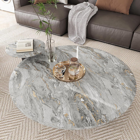 Grey Gold Marble Contact Paper for Countertops, 17.71"x120" Glossy Peel and Stick Wallpaper for Kitchen