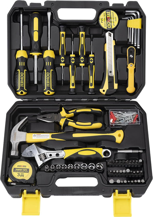 DOWELL Tool Set, Auto Repair Household Tool Kit with Socket, Wrench, Screwdriver,