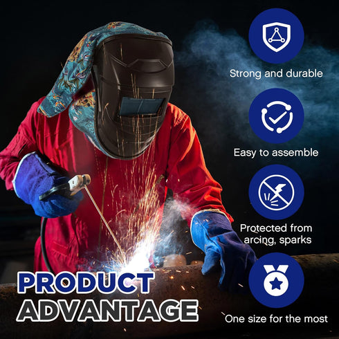2 Set, Jecery Pcs Welding Helmet Cover and Helmet Bib Welding Accessories with Press Fit Seal for Neck Protection, Fits