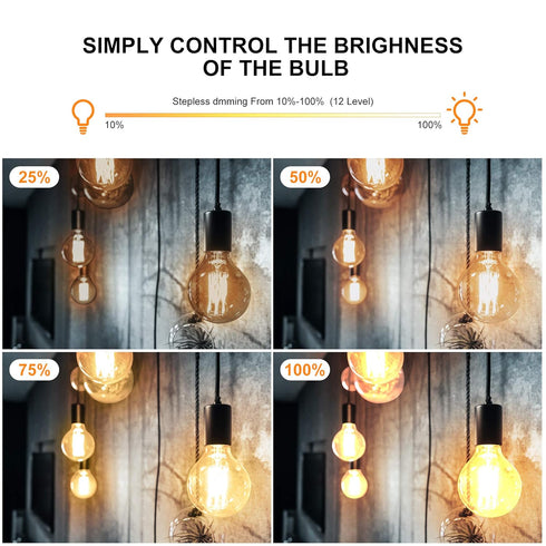 Dimmer 600W Dimmer 100FT IP65 Dimmer for Outdoor String Lights Outdoor Light Switch Plug with Remote, Dusk-to-Dawn
