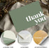 Pack 40 5x3.5 Inches Paper Play Thank You Cards Bulk of Green, with Matching Stickers & Envelopes, Minimalistic Design