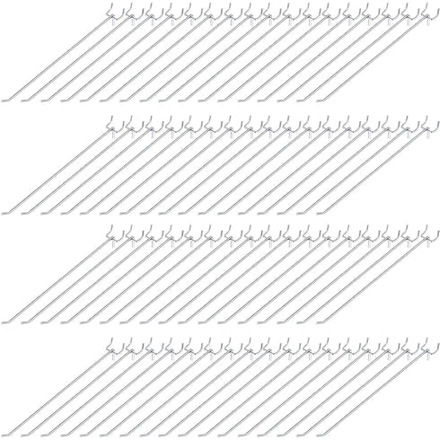 Shimeyao 100 Pcs Stainless Steel Pegboard Hooks, 12 Inch Display Hook for 1/8 1/4 Pegboard Storage Organizer