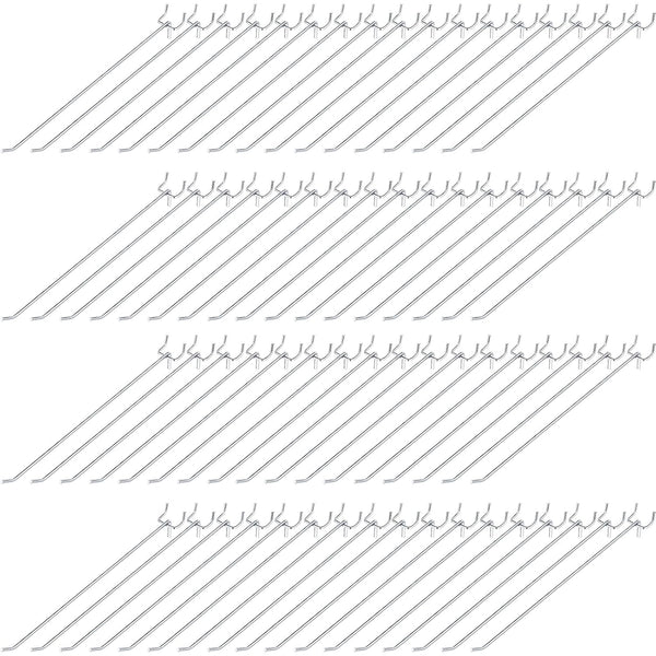 Shimeyao 100 Pcs Stainless Steel Pegboard Hooks, 12 Inch Display Hook for 1/8 1/4 Pegboard Storage Organizer