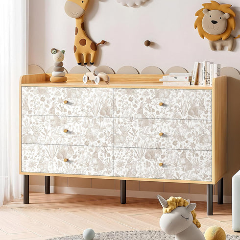 17.5in23ft Countryside ReWallpaper Beige Bunny Wallpaper Peel and Stick Neutral Cottage Wallpaper Bathroom Waterproof