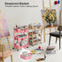 Osivaex 3 Beige Tier Rolling Cart Metal on Wheels, Three Tiered Storage Organizer Utility Trolley with Wheels for Art