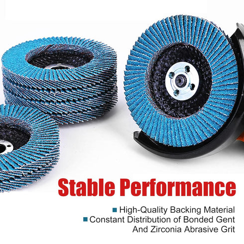 EZARC Flap Disc 4 1/2 Inch for Angle Grinder, 10 PCS 60 Grit Zirconia Grinding Wheel for Stainless Steel