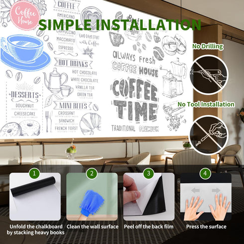 Magnetic Dry Erase Whiteboard Paper, 50 x 18 Inch, Self Adhesive Magnetic Dry Erase Sticker for Wall, Includes 50