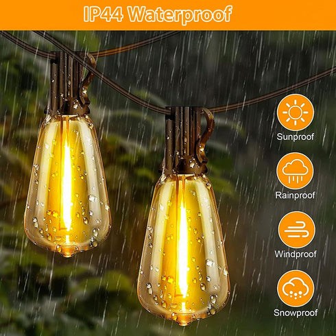 25Pack E17 Bulbs ST40 Bulbs, 0.6Watt Bulb, Dimmable Bulbs ST40 2700K LED Replacement Light Per Waterproof Shatterproof