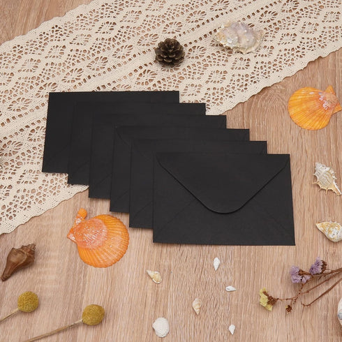 Keketer 5x7 A7 Envelopes with Contour Flap, Gummed Closure, Black, Pack of 100