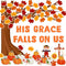 Konsait 89PCS His Grace Falls on Us Christian Bulletin Board Sets, Big Tree Pumpkins Religious Fall Decorations for