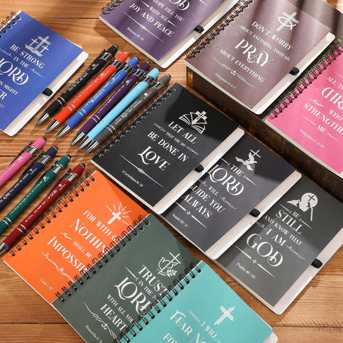 Glenmal 30 Sets Christian Gift Bulk, Spiral Bible Notebooks for Note Taking, Inspirational Journals for Women and Men
