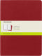 Moleskine Cahier Journal, Soft Cover, XL (7.5" x 9.5") Plain/Blank, Cranberry Red, 120 Pages (Set of 3)