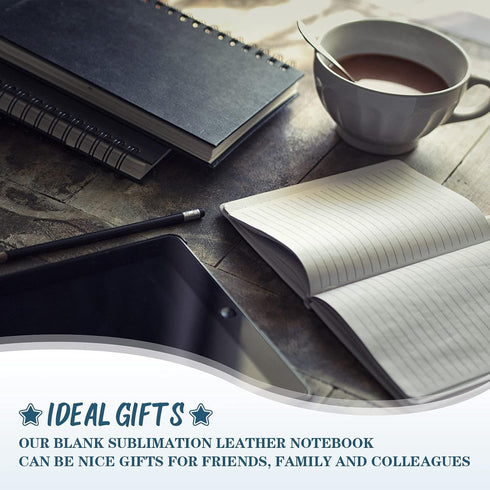 Zonon Sublimation Journal Blank Notebooks, A6 190 Pages Thick Faux Leather for School Office Supplies