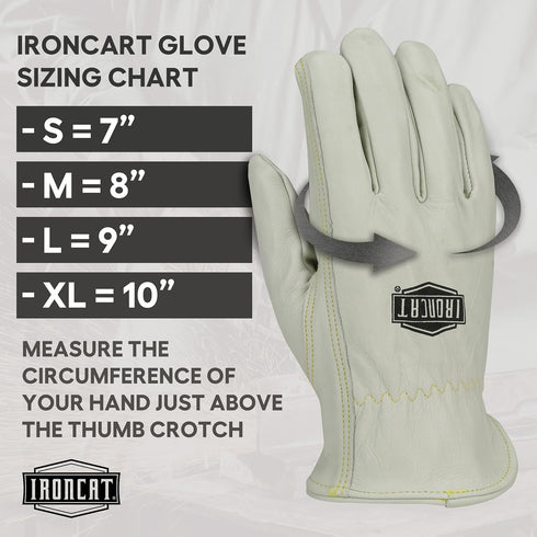 IRONCAT 6141 Kidskin TIG Welding Gloves, Medium, Kevlar Thread with 4 in. Gold Cuff