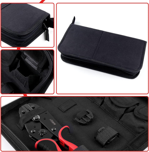 Zhushan 8PCS Wire Crimping Tool Set - Ratcheting Crimper Kit with Interchangeable Dies for Heat Shrink Connectors,