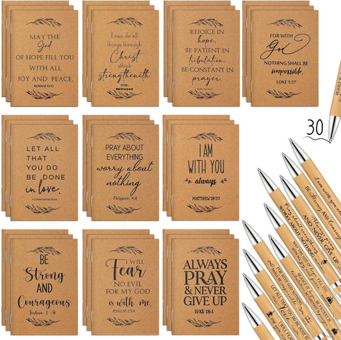 Christian Gift Notebooks - 60 Pcs Bible Verse Prayer Journals, Religious Inspirational Notebooks for Women