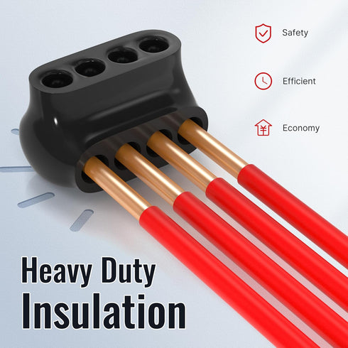 Single-Sided Entry 4 Port Insulated Connector, Multi Tap Connector for 4-14 AWG Aluminum to Copper Wire, 6 Pack