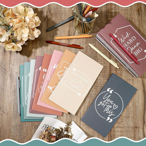 Spakon 60 Pcs Inspirational Employee Appreciation Gift, Weekly Planner Notepad Bulk, Motivational Ballpoint Pen for