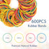 LotFancy 600PCS Rubber Bands, 1.77” (45mm) Durable Multicolor Elastic for Office Supplies