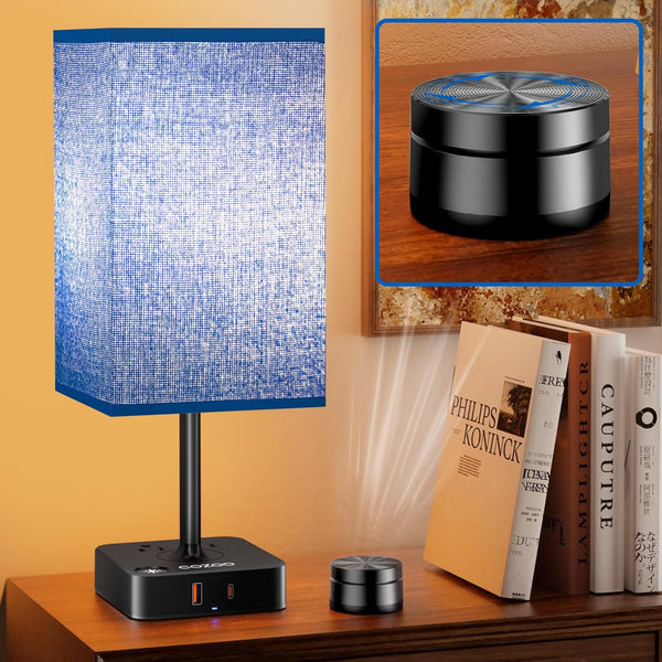 Bedside Lamp & Desk Lamp with Remote, Touch Control, USB-C/A Ports +